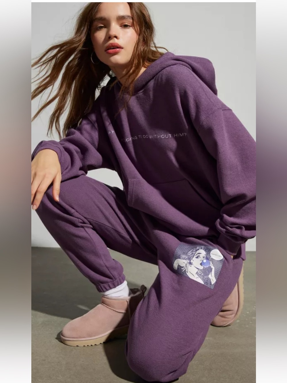 Boys Lie Purple Graphic Fleece Joggers- what are you going to do sweats